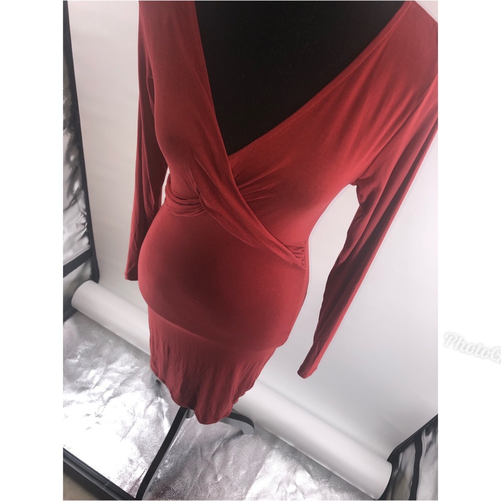 Red long sleeve dress